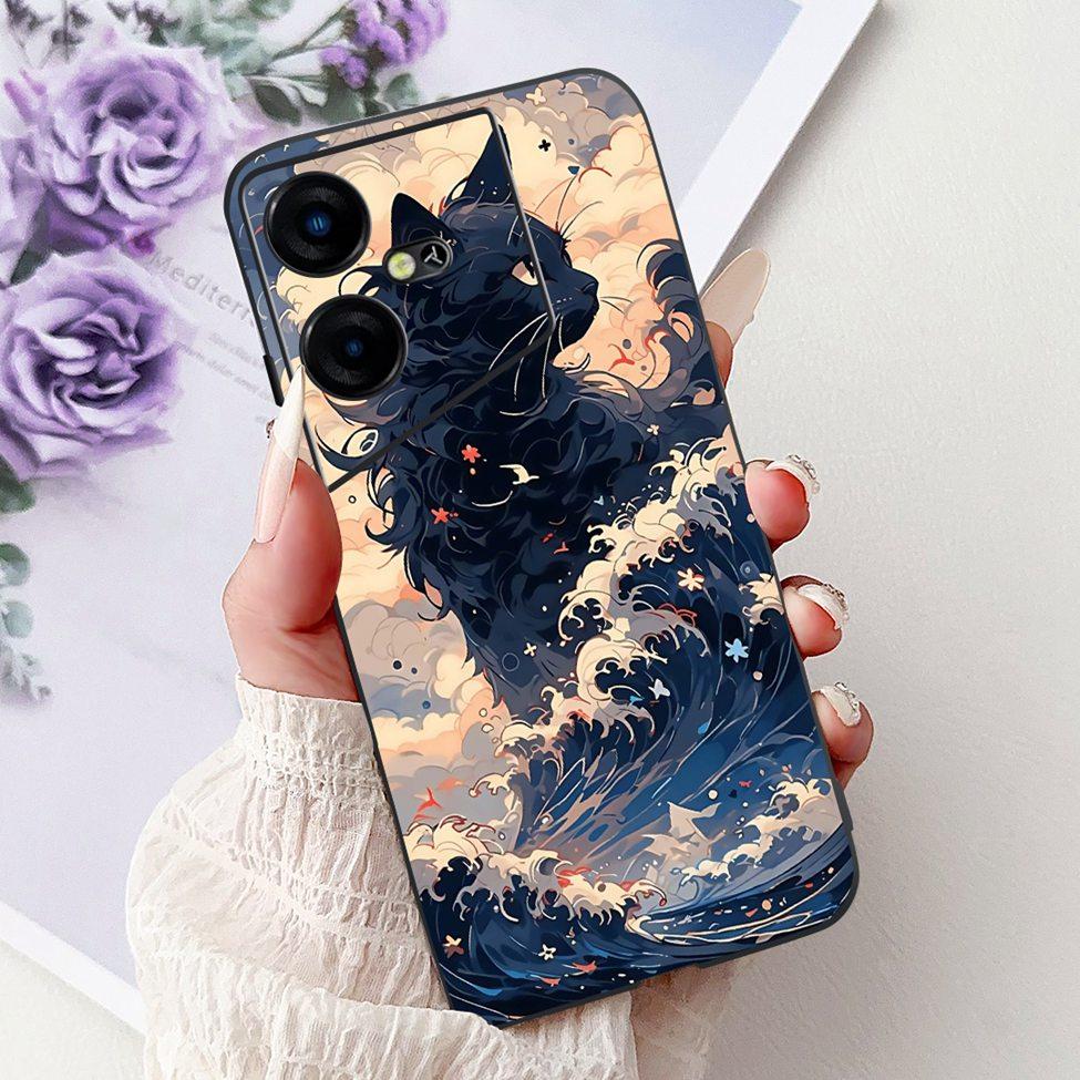 6,82'' Для Tecno Pova Neo3 LH6n Задняя крышка Для Tecno Pova Neo 3 Чехол Силиконовый Роскошный Модный Милый Мультяшный Кот Ударопрочный Funda