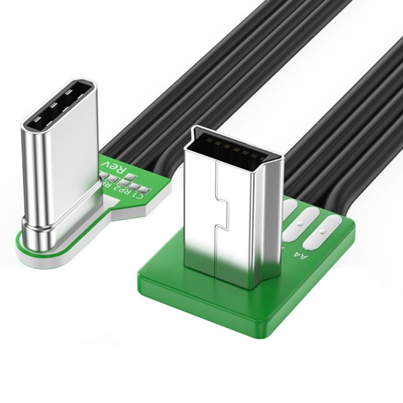 Угловой кабель Type C влево к USB для автомобильных видеорегистраторов, камер. Прочный силиконовый кабель-переходник Type C на USB.