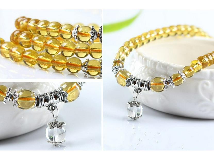 Amethyst and Citrine Glass Bracelets - Fashionable Accessories