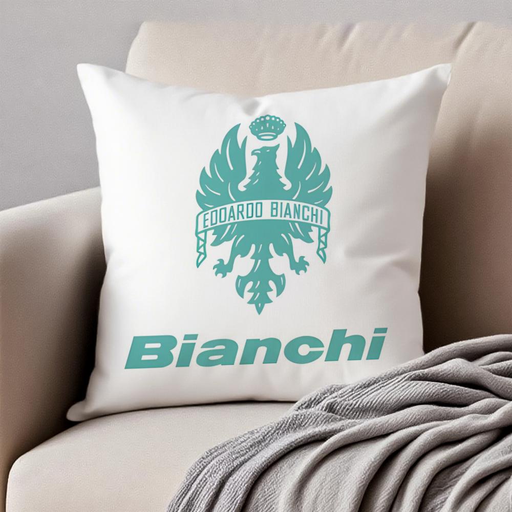 Luxury BBianchi Logo Cushion Cover Pillowcase Antidustmite Invisible Zipper Short Plush Sofa Cushion