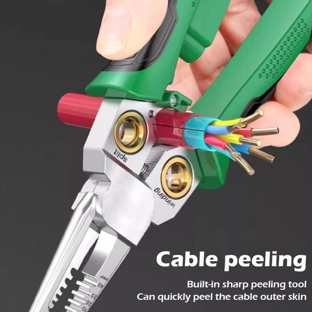 Stainless Steel Electrician Cable Cutter 8 In 1 Wire Crimping Pliers Splitting