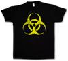 Черная футболка с винтажным символом биологической опасности