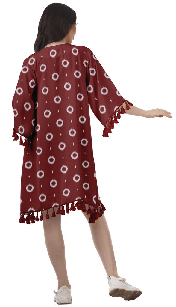 Moomaya Пляжная накидка из жоржета с открытыми плечами и принтом 3-4