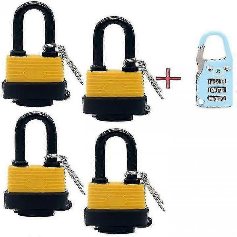 4-part Padlock, Keyed Alike, Waterproof, Wide Body - Weatherproof, For Outdoor-GOOD