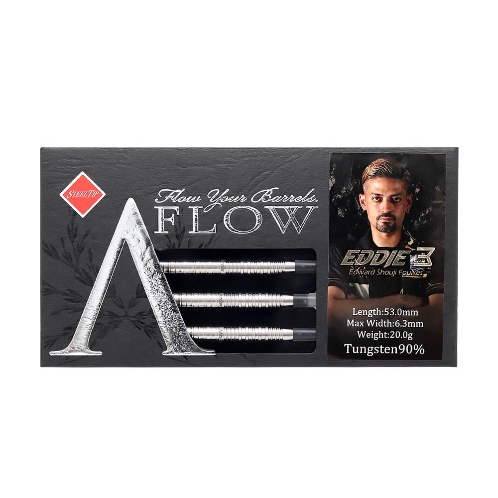 Dynasty BLACK LINE EDDIE3 Eddie 3 STEEL Edward Shoji Foulkes Player Model Dart Barrel Dart Set A-FLOW