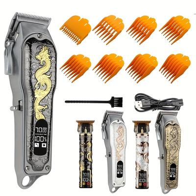 Электрическая машинка для стрижки волос Dragon Pattern — профессиональная машинка для стрижки салонного уровня для домашней укладки волос — зарядка через USB для простоты использования и портативности