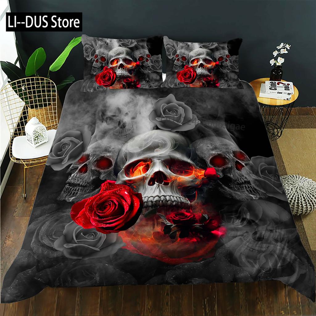 Girl Rose Flower Bedding Set Duvet Cover Romantic Fresh Style Comforter Cover 1 Duvet Cover with 2 Pillow Cases Queen Full Size