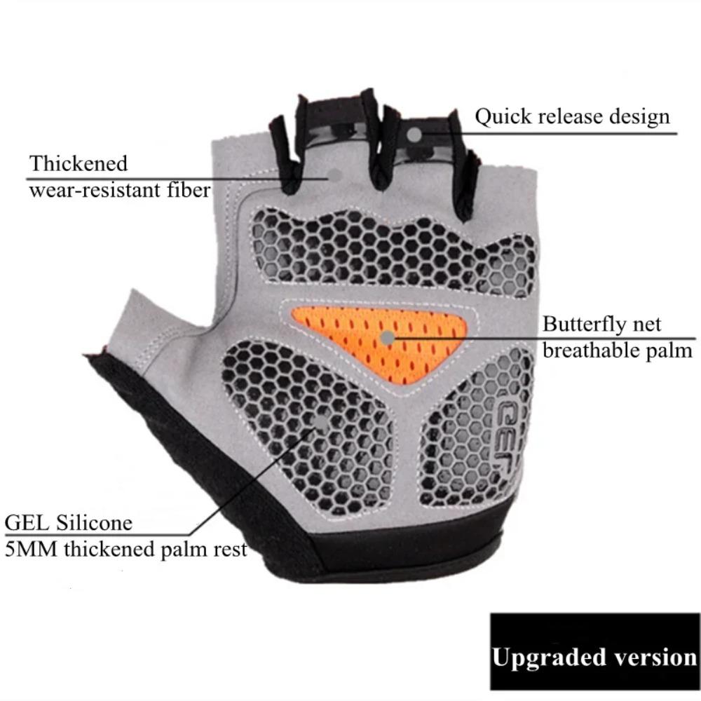 Cycling Motorcycle Gloves for Men Women Breathable Anti-slip Fitness Gym Gloves MTB Bicycle Gloves Summer Sport Fingerless Glove 6
