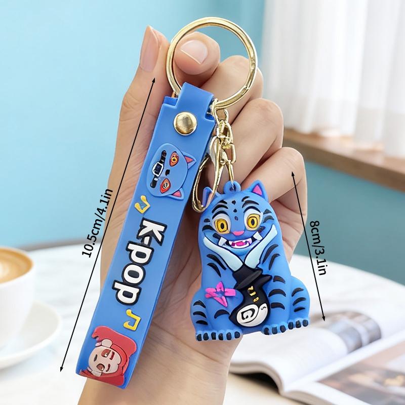 Warrior Girls Keyring Keychains Anime Movie Rumi Mira Zoey Keychain PVC Figure Pendant for Bag Backpack Charms Kids Gifts