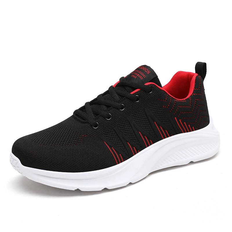 Popular Men's New Breathable Fly-woven Mesh Sports Shoes Soft Sole Light Running Casual Men's Shoes Tide