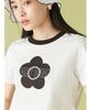 Lily Brown Mary Quant Glitter Logo Ringer White T-Shirt (LWCT254006) Women's