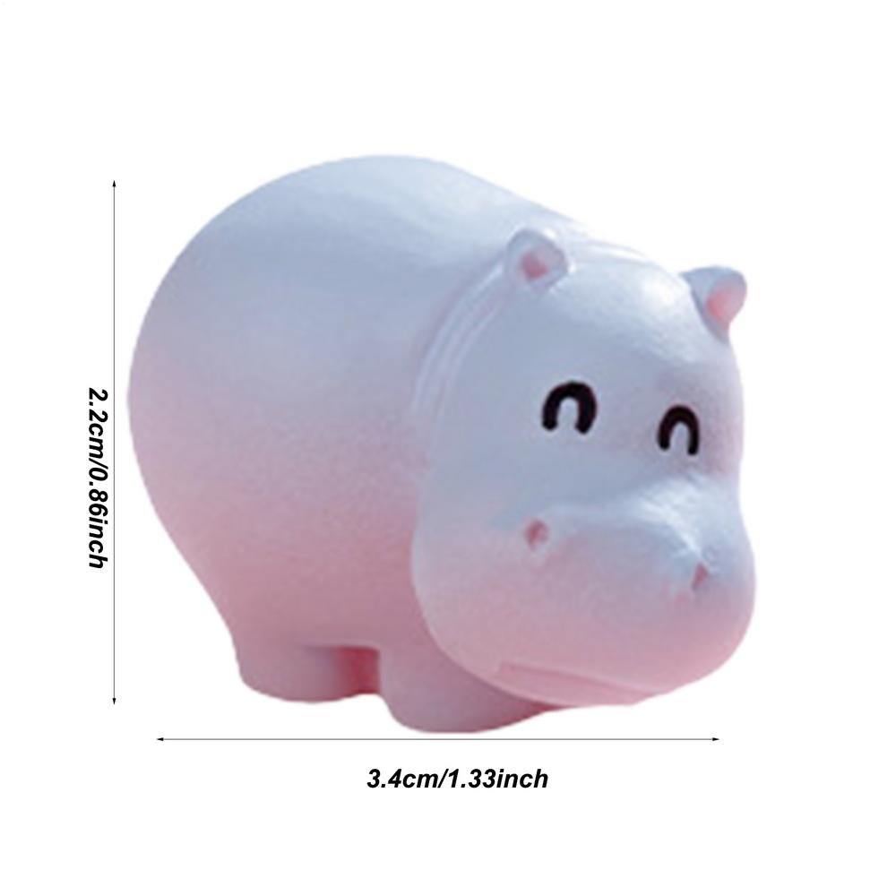 Mini Cute Hippo Resin Figurines Car Interior Animal Accessory Baby Hippo Sculpture Desk Decoration Home Desk Decoration