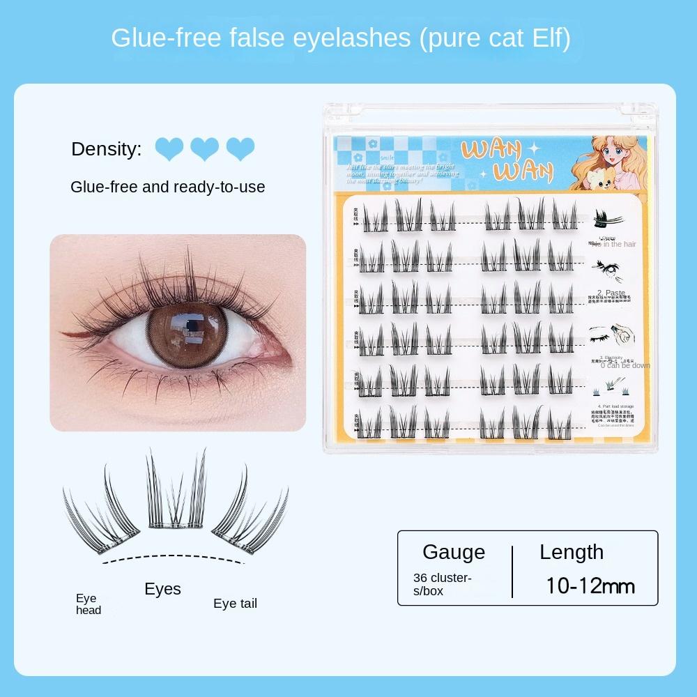 Makeup Self-adhesive Lash Clusters Sweet Glue Free Fake Lashes False Eyelash Clusters Women/Girls