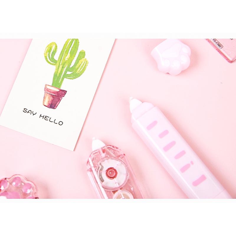 Пенал с кошачьей лапой, милый канцелярский набор, точилка, корректирующая лента, кавайный ластик, линейка Papeleria, пенал, школьные принадлежности для K