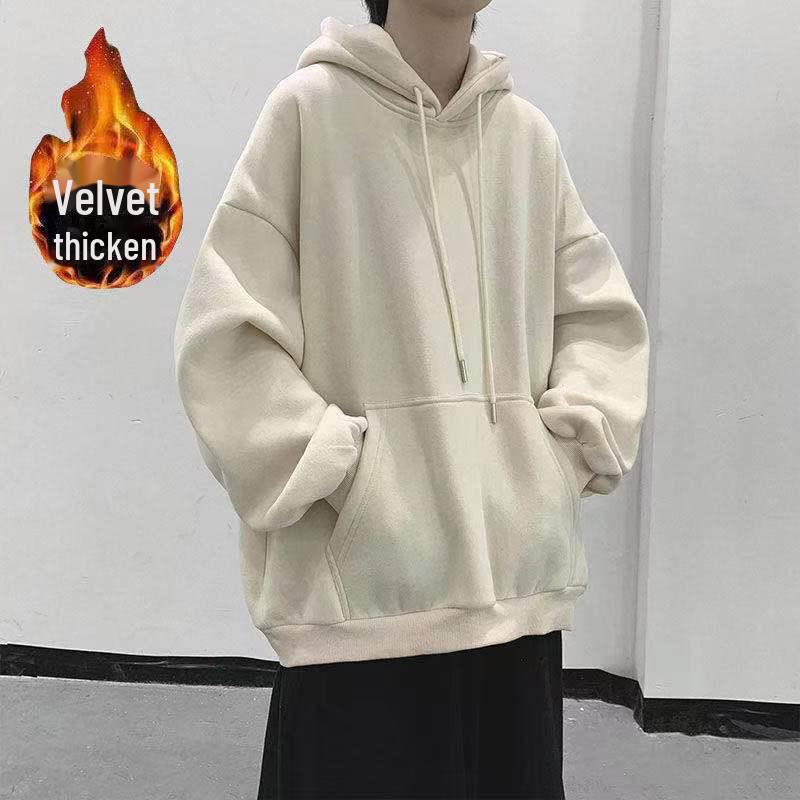 Мужская толстовка свободного кроя с капюшоном в корейском стиле осень/зима