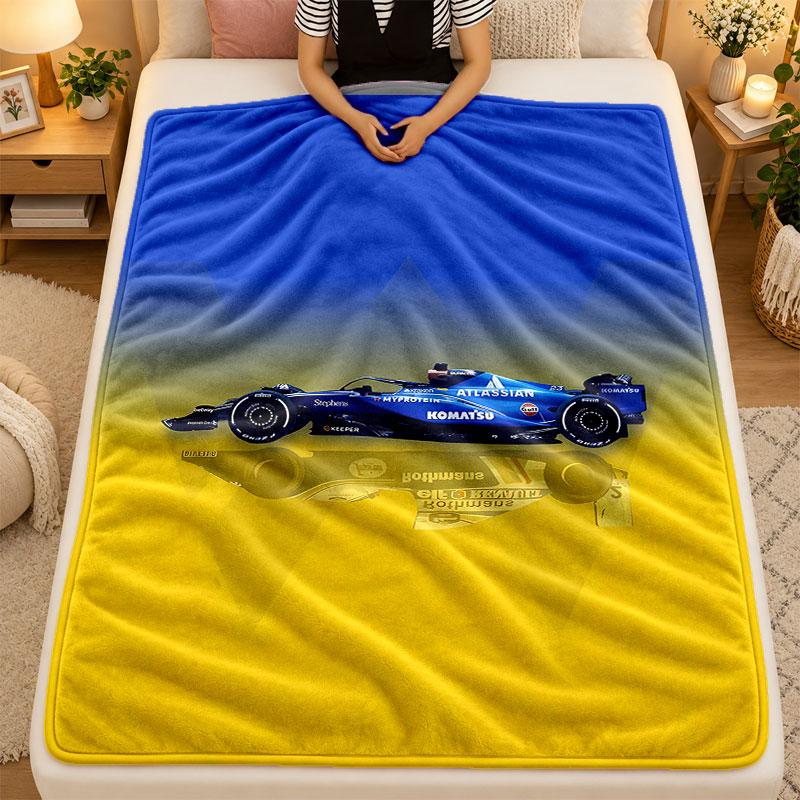 Flannel BlanketWilliams Racing Warm Soft Throw Blanket for Indoor Sofa Bed Living Room Use