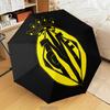 Vill-arreal Flames Automatic Folding Umbrella - 8-Rib Travel Umbrella with Auto Open/Close & Portable Gifts for holidays or birthdays