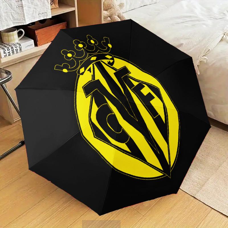 Vill-arreal Flames Automatic Folding Umbrella - 8-Rib Travel Umbrella with Auto Open/Close & Portable Gifts for holidays or birthdays
