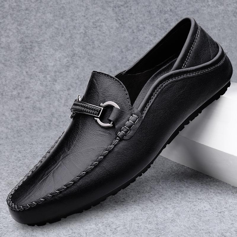 All-match Mens Slip On Casual Shoes New Brand Mens Leather Loafers Classic Men Shoes for Wedding Outdoor Male Comfortable Flats