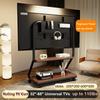 Mobile TV Stand for 32-65inch TVs Rolling TV Cart Modern Living Room TVs Stand 110lbs VESA 600x500mmFloor Stand TV Support Shelf