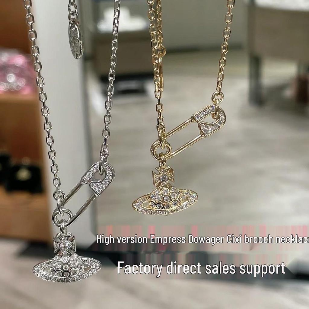 Роскошное брошь-колье императрицы Цыси: Элегантная, Универсальная, Высококачественная Ключичная Цепочка для Женщин