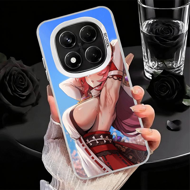 Мягкий чехол для телефона Genshin Impact Яэ Мико для Xiaomi Redmi Note 13 14 15 Pro Plus 12S 12 11S 11 11T 10S 10 Ударопрочная задняя крышка S