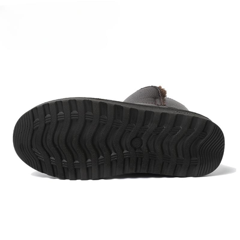 Мужские зимние теплые пушистые зимние ботинки с водонепроницаемой нескользящей подкладкой из искусственного меха, полусапожки для мужчин, удобные короткие ботинки из искусственной кожи для ходьбы