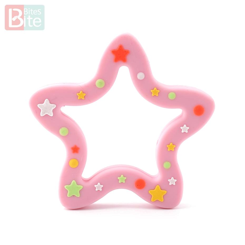 Bite Bites 1Pc Silicone Teether Christmas Gifts Tree Snowflake Pacifier Chain Making Food Grade Silicone Sika Deer Baby Teether