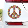JT159#13x13см 1шт Знак мира наклейка на автомобиль, разноцветные цветы хиппи наклейка от Megan J Designs, виниловая наклейка на окно ноутбука автомобиля