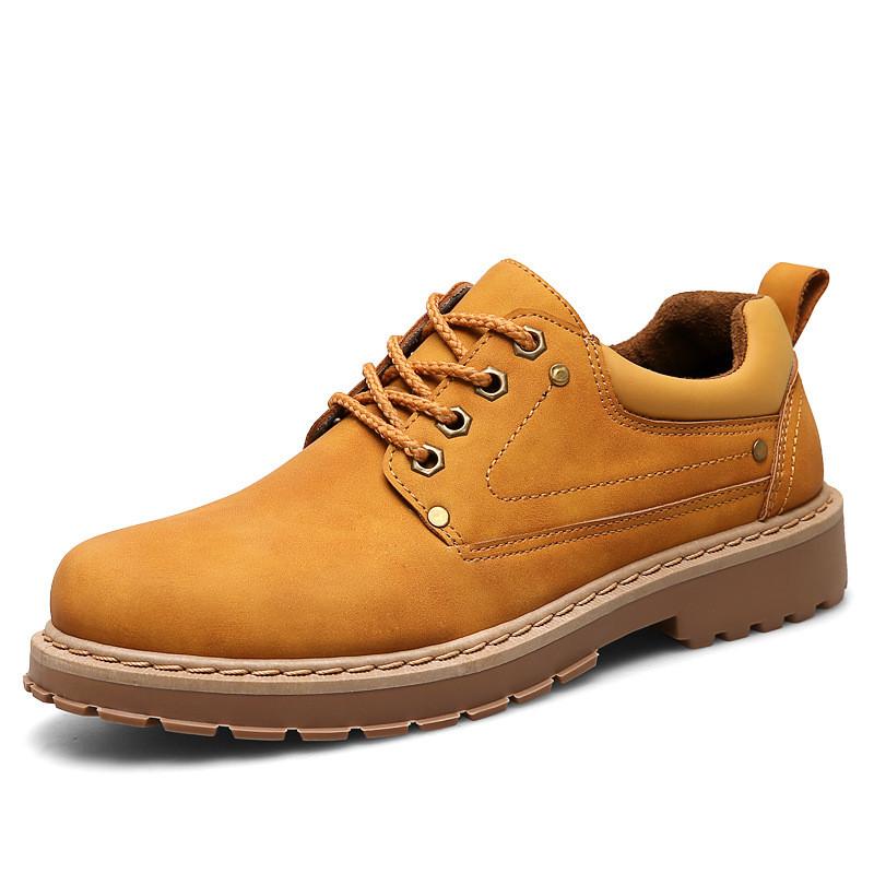 Casual Leather Shoes For Men With Durable Rubber Sole For Spring Autumn Wear