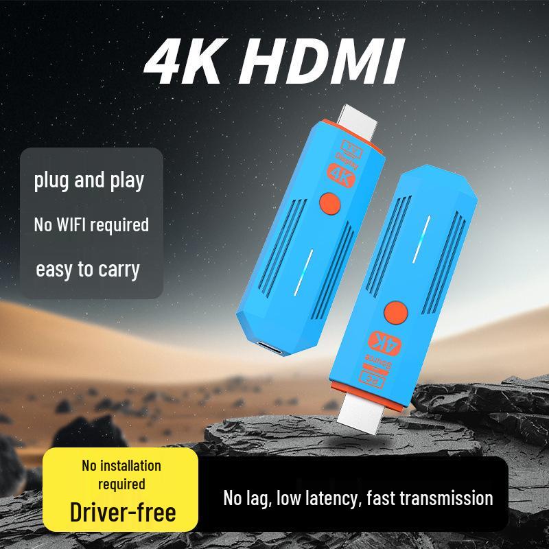 Беспроводной передатчик и приемник 4K HDMI, портативный удлинитель 50 м