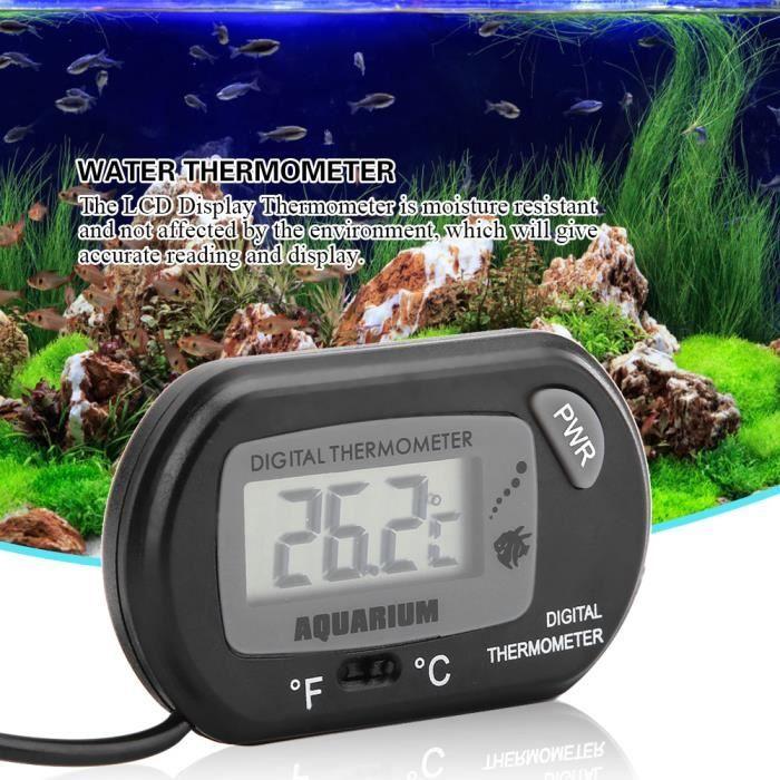 VGEBY Thermomètre digital Thermomètre Numérique de Compteur de Température de Réservoir d'aquarium à 2 Couleurs Noir