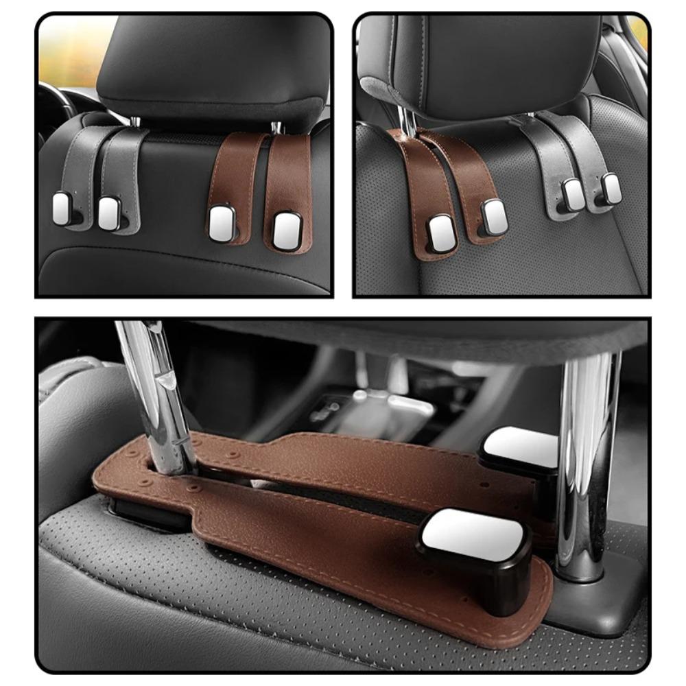 Двойной крючок-вешалка на спинку сиденья автомобиля, органайзер для хранения, аксессуар для задней спинки сиденья для интерьера автомобиля
