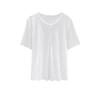 White Bamboo Cotton Women's Summer Short-Sleeve Casual T-Shirt