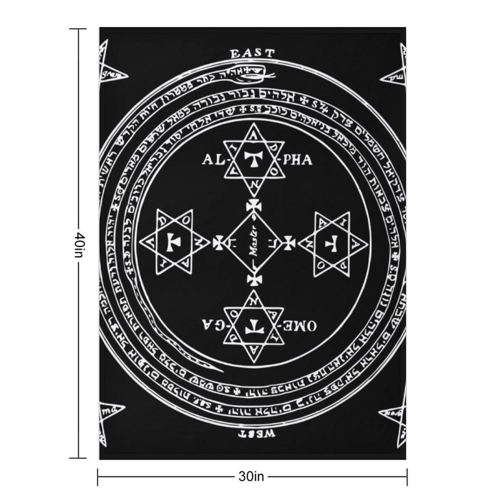 КРУГ ПРИЗЫВА - БЕЛЫЙ / ЧЕРНЫЙ Плед для дивана Односпальный Плюшевый Тяжелый Плед