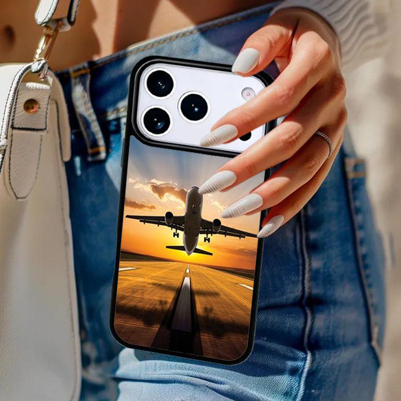 Чехол для телефона с изображением самолета для iPhone 17 Air 14 15 13 12 Max Чехол для Apple 14 15 16 16e 11 Pro Max Plus Coque
