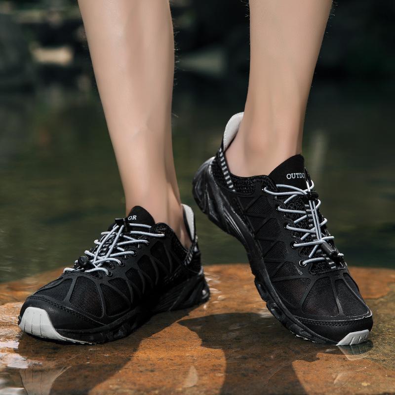 Новые уличные спортивные сандалии, дышащие wading shoes для улицы, с сетчатой структурой, полые, нескользящие, для путешествий