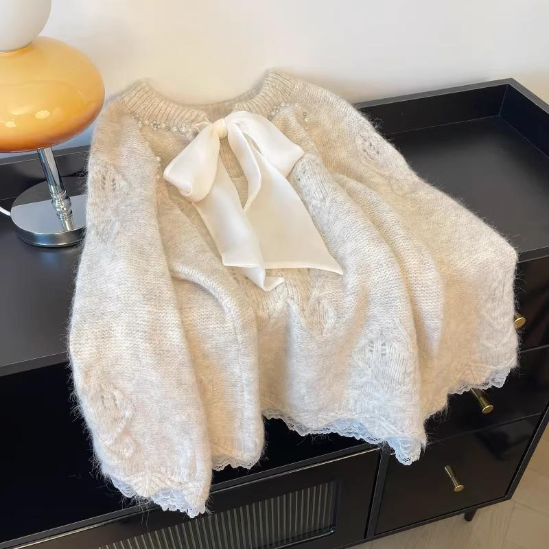 Свитер для женщин Осень Зима Утепленный Теплый Вязаный Эластичный С длинным рукавом Оверсайз Топы