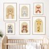 Мультфильм милый лев бегемот медведь жираф животные детские плакаты принты холст картины настенные художественные картины детская комната домашний декор