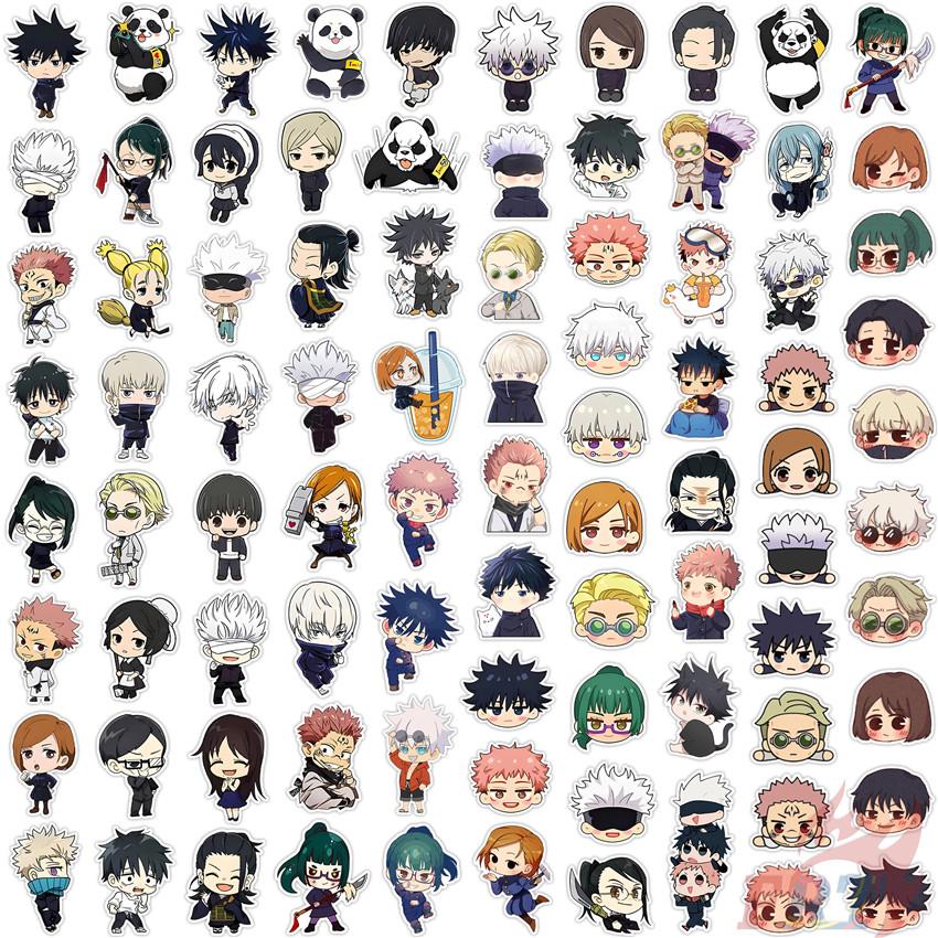 100Pcs/Set Q Jujutsu Kaisen Mini Diary Manual Stickers DIY Scrapbooks Album Decor Decals Stickers