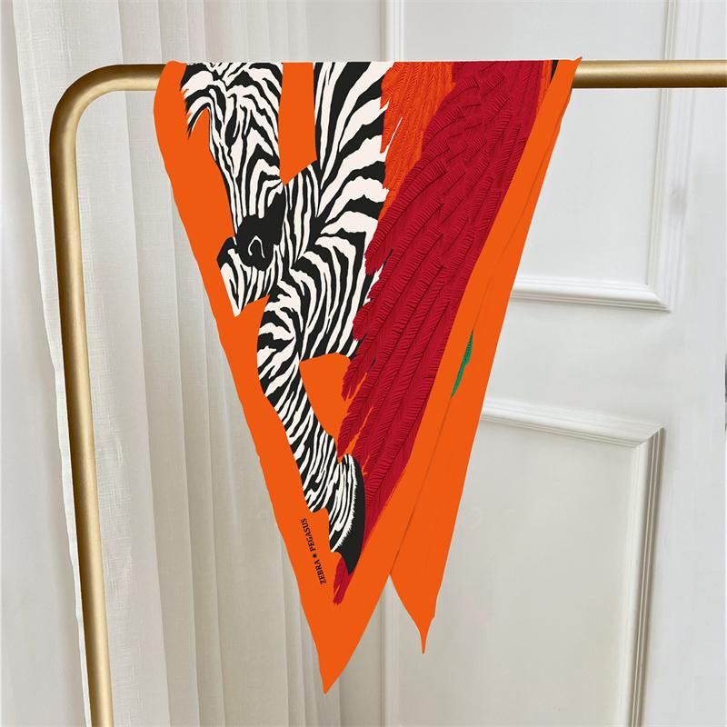 Diamond Scarf Fly Horse Print Brand Silk Scarves Wraps Women Luxury Bandana Headband Lady Hijabs Foulards Neckerchief Shawl