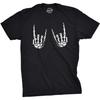 Crazy Dog Tshirts Мужская футболка Heavy Metal Bones Hands Смешная футболка Rock On на Хэллоуин