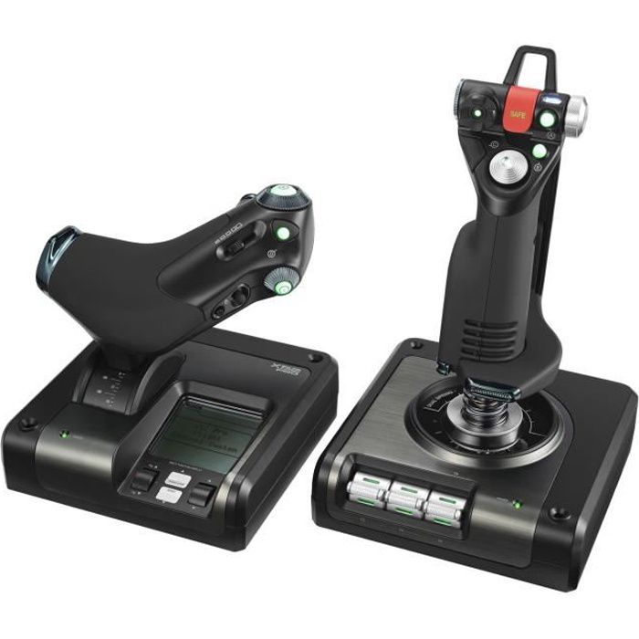 Joystick - Wired - Logitech G - X52 Pro Flight Control Panel - PC Compatible - Black