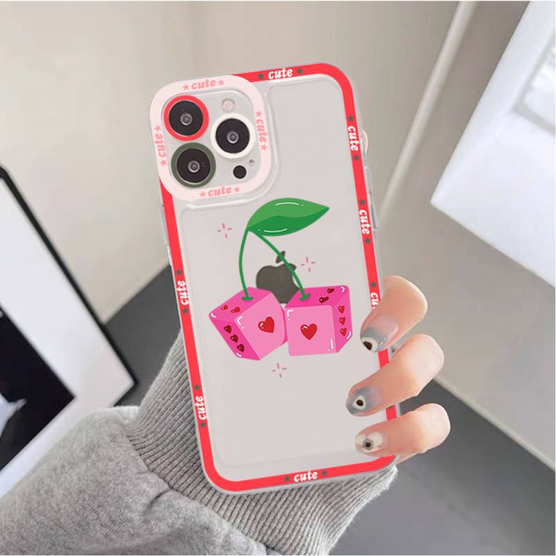 Милый Чехол-Клубника-Вишня для iPhone 11 12 13 Mini Pro Max 14 Pro Max Чехол-накладка