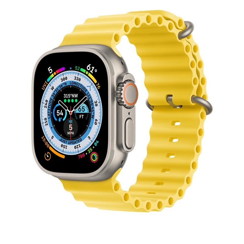 YurKem Ocean Strap For Apple Watch Band 49mm 45mm 44mm 40mm 41mm 42mm 38mm Silicone iWatch Ultra Series 8 7 6 5 4 3 SE