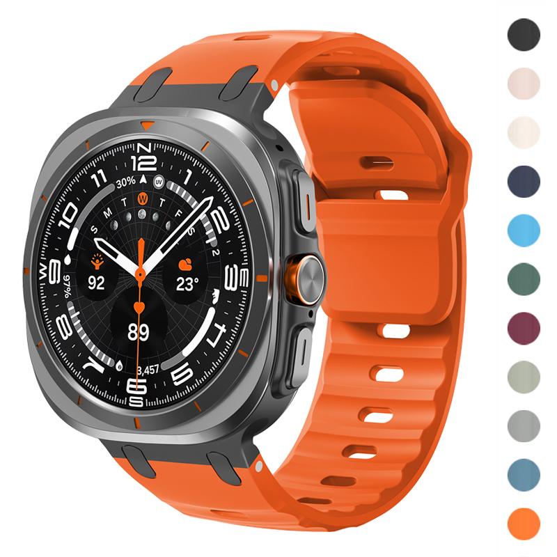 Спортивный силиконовый ремешок для Samsung Galaxy Watch Ultra Ремешок 47 мм Аксессуары металлический ремень Браслет correa Galaxy Watch 7 Ultra 47 мм