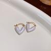 Серьги-кольца Heart Drip Oil Ear Buckle Korea Sweet All-matching Temperament, изящные, высококачественные, новые, позолоченные ювелирные изделия