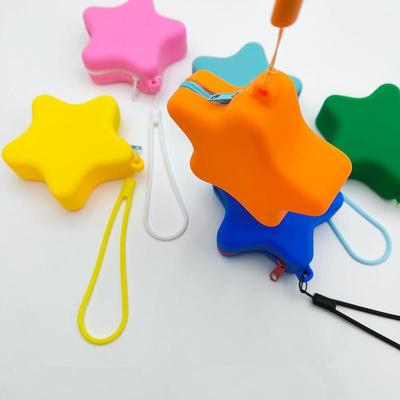 Многофункциональный силиконовый кошелек-звездочка на молнии для наушников и косметики