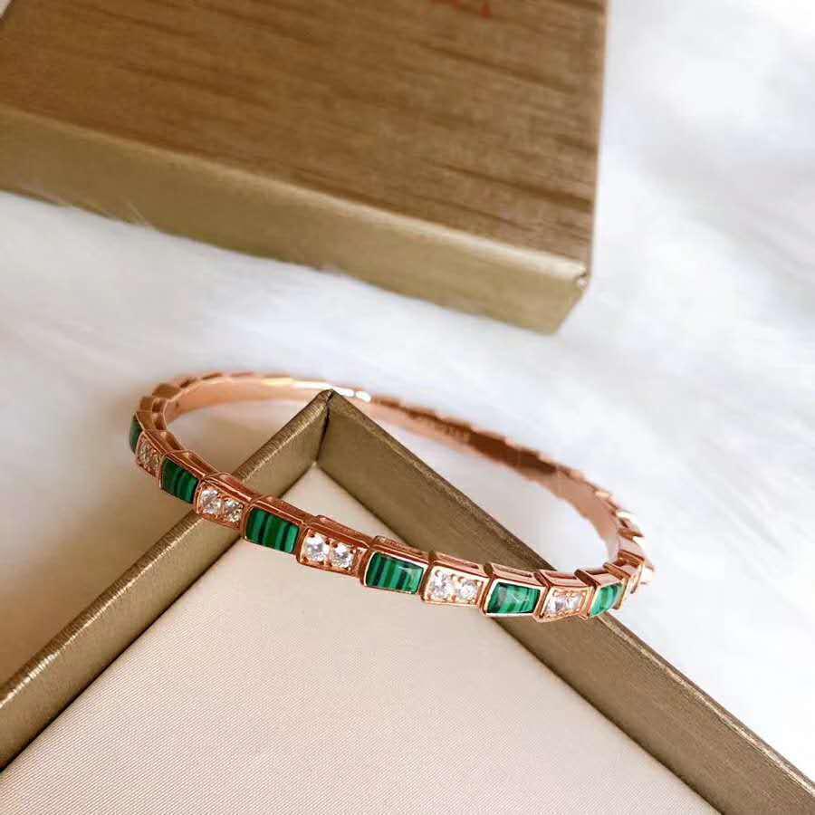 Браслет-змейка из стерлингового серебра с бриллиантами по всей длине, натуральным перламутром и агатом, цвета павлиньего пера для пар - Унисекс, европейский и американский стиль