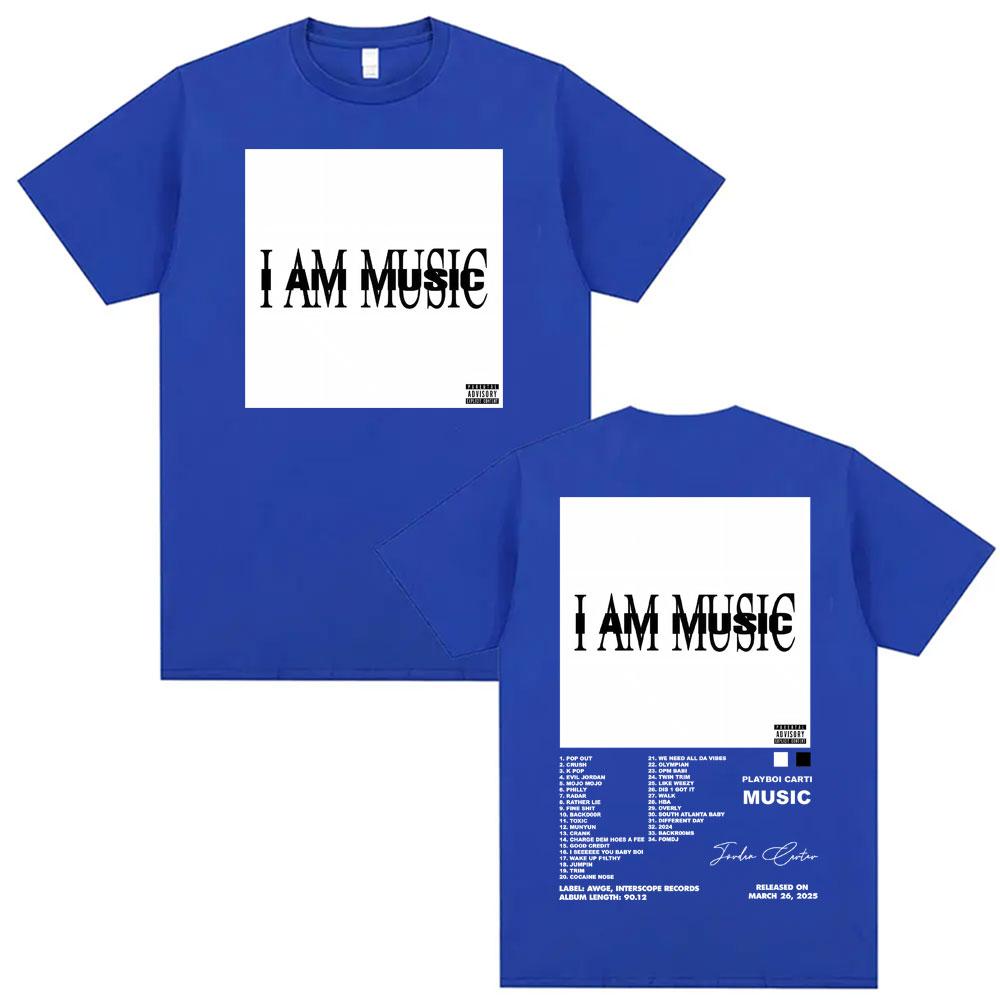 Rapper Playboi Carti I AM MUSIC Album Cover Tshirt Mens Clothing Fashion Summer Shirts Man Casual ONeck Short Sleeve T Shirt